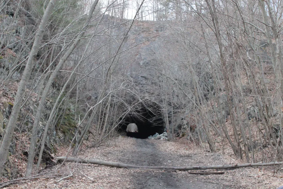 The eastern portal of Roseville Tunnel on the Lackawanna Cut-Off looking west on March 10, 2012.